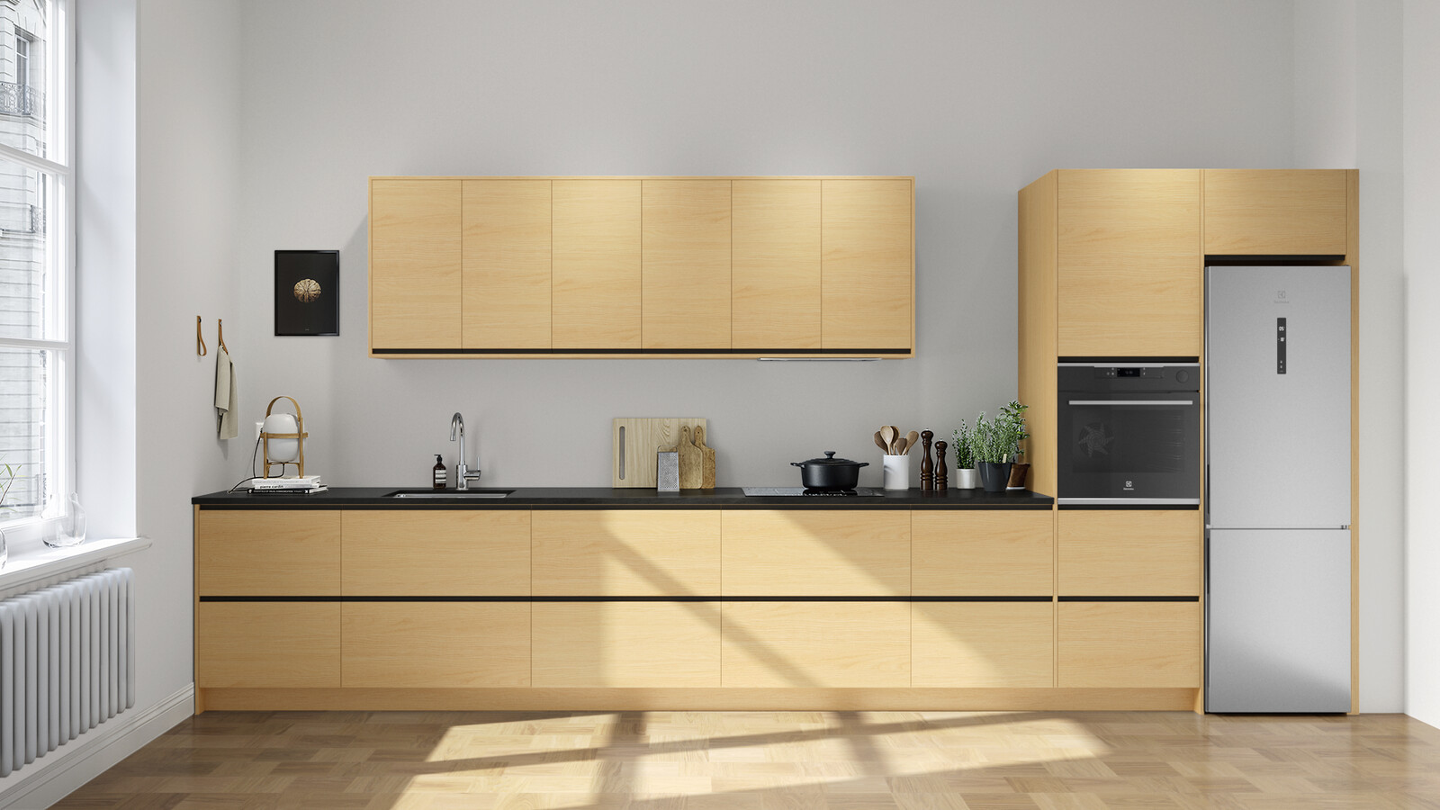 Line ask matt vitpigment grafitgrå