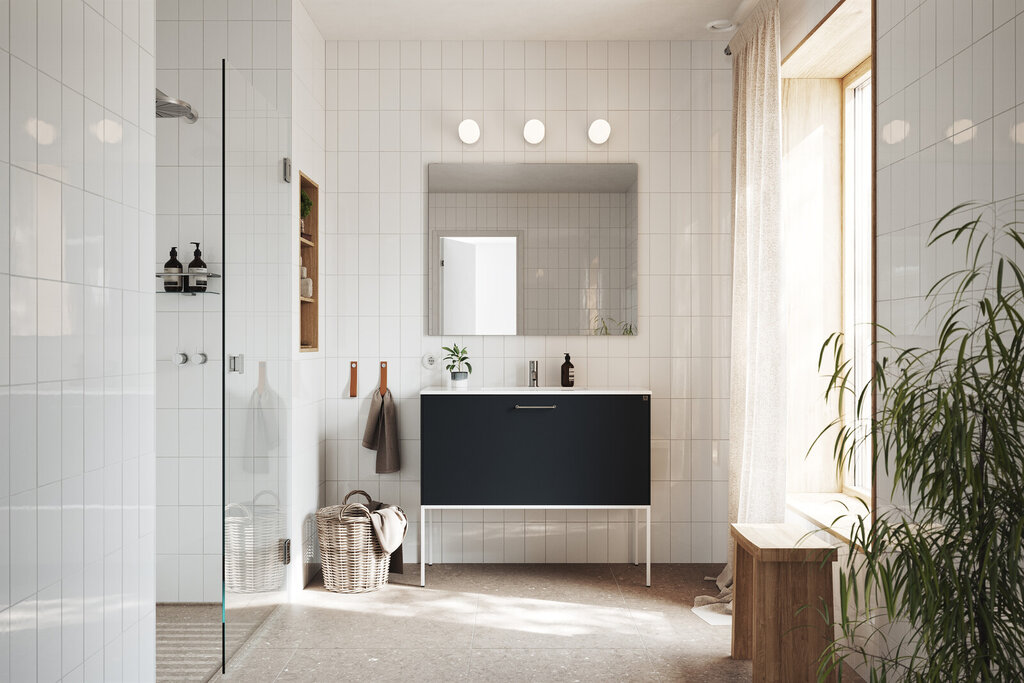 Badrumsinspiration Lessmore mörkblå Badrumsinspiration Lessmore mörkblå
