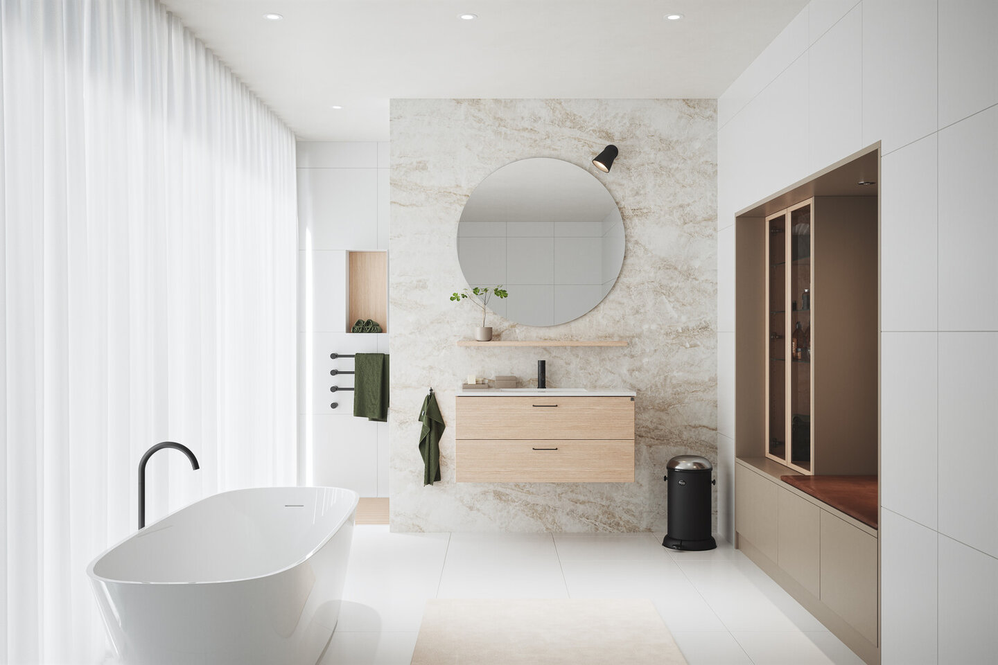 Badrumsinspiration Bright ek vitpigmenterad