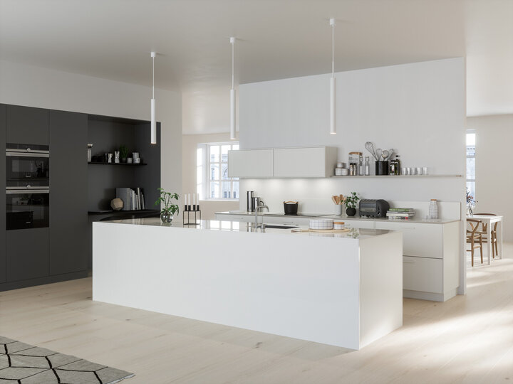 Köksinspiration Bistro system 10 vit och peppargrå