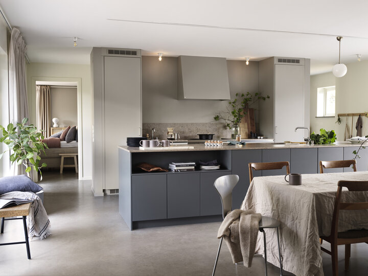 Köksinspiration Line varmgrå Bistro gröngrå