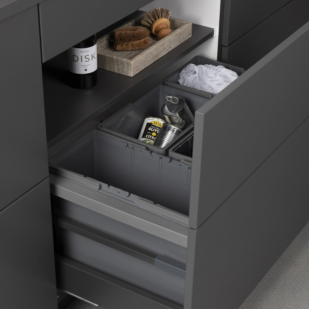 Atira sopskåp 80, låda med sopinrede och låg front Atira sopskåp 80, låda med sopinrede och låg front