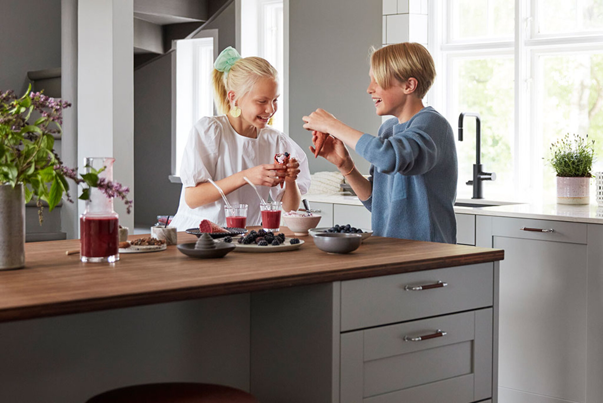 En bänkskiva i trä är känslig för värme En bänkskiva i trä är känslig för värme