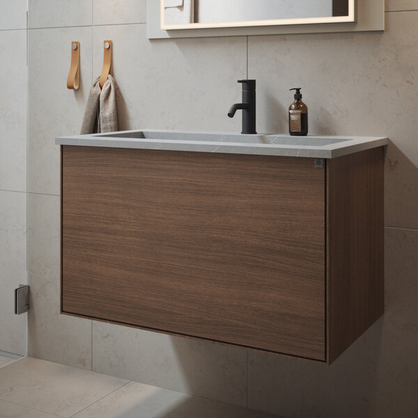 Badrumspaket KH80V Vanity låda ek mörkolja miljö Badrumspaket KH80V Vanity låda ek mörkolja miljö