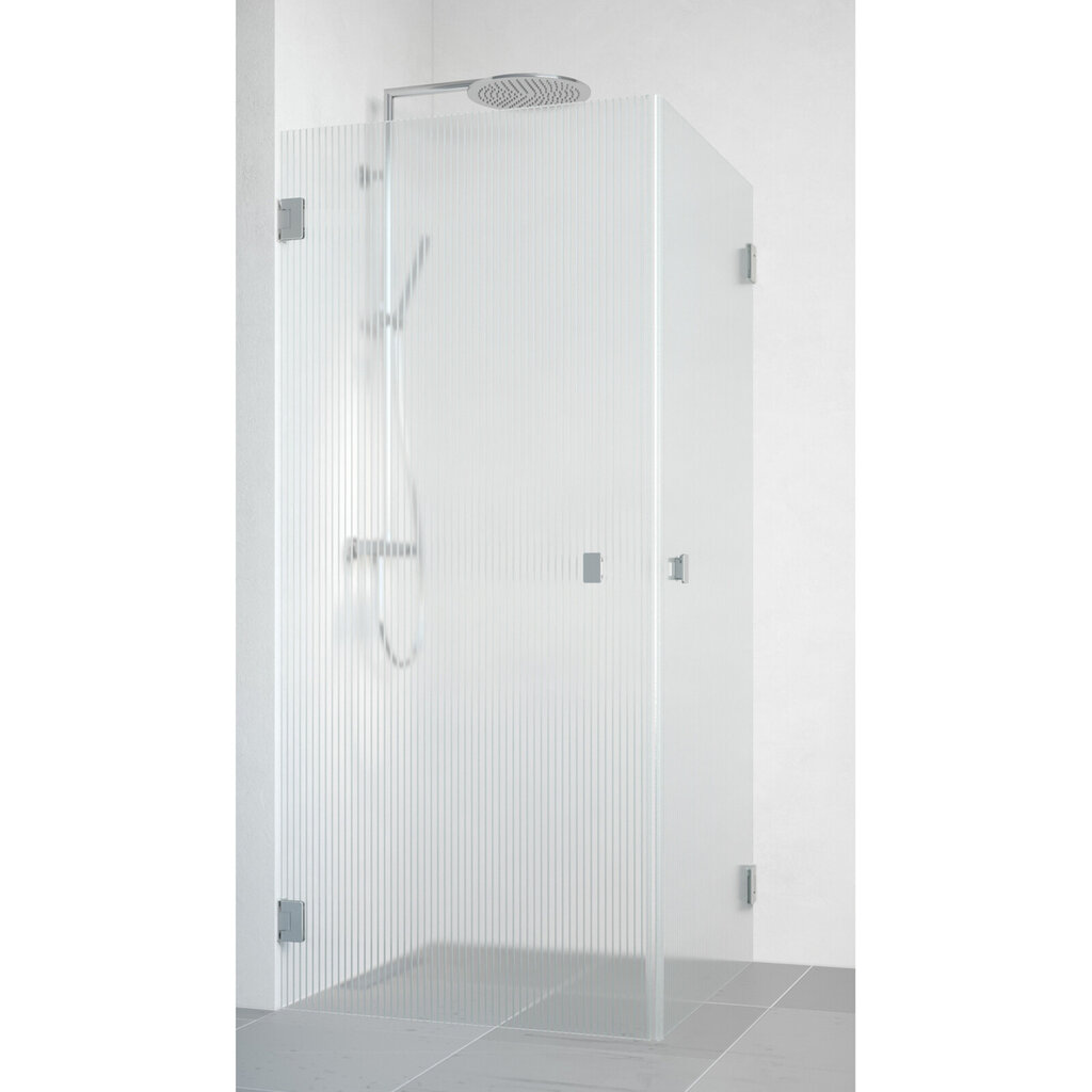 Duschhörna Grace 80x80 rak krom linjeglas