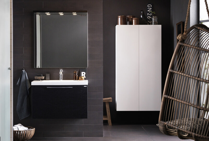 Badrumsinspiration Bright ek svart