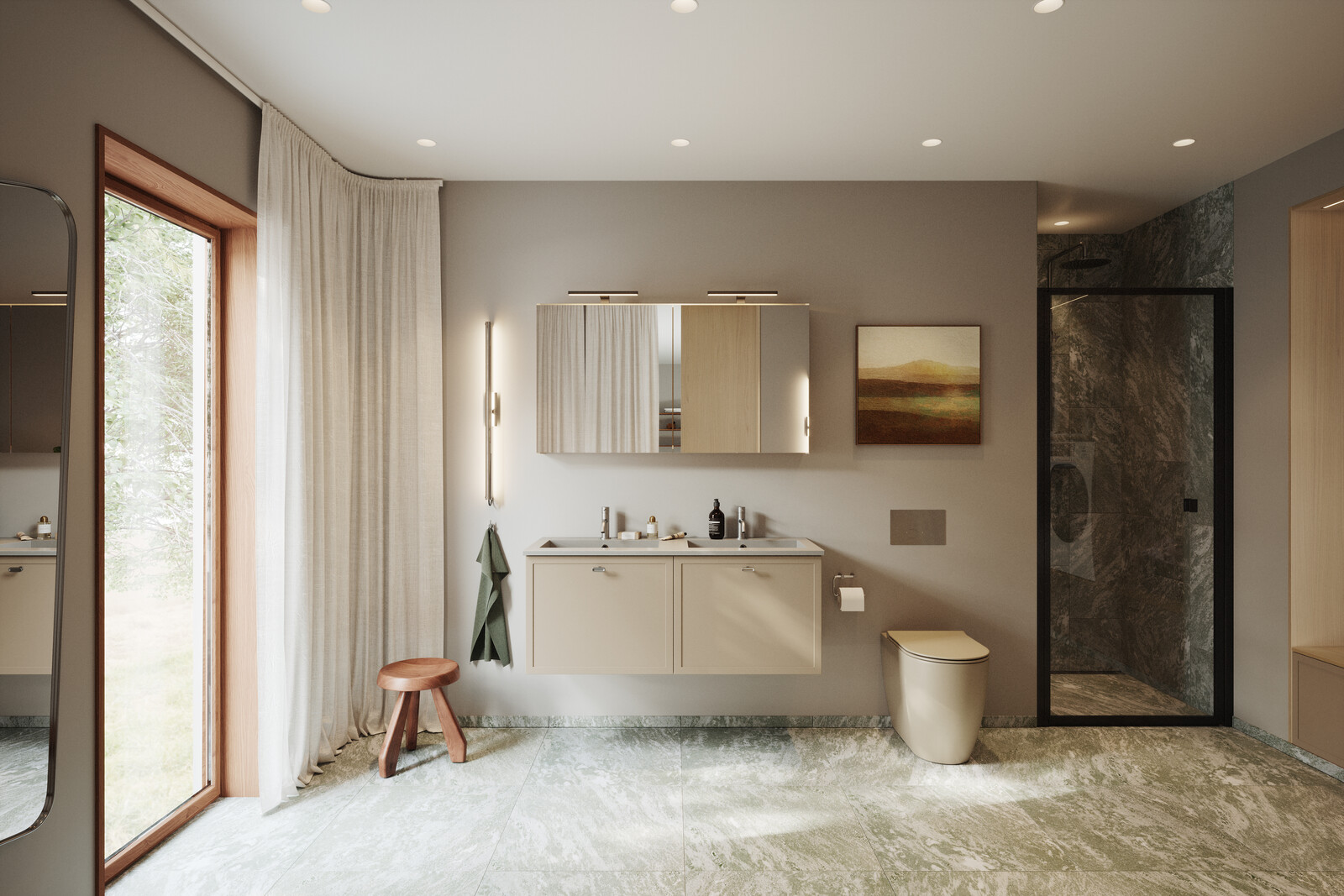 Badrumsinspiration Aroma mörkbeige Badrumsinspiration Aroma mörkbeige