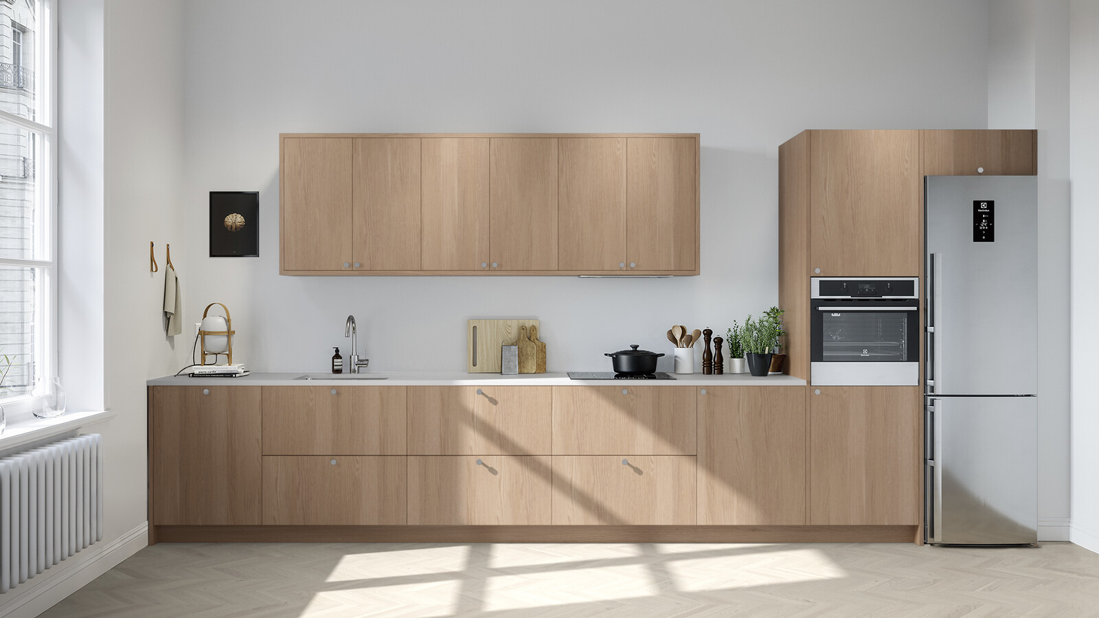 Wood ek matt vitpigment rakt kök Wood ek matt vitpigment rakt kök