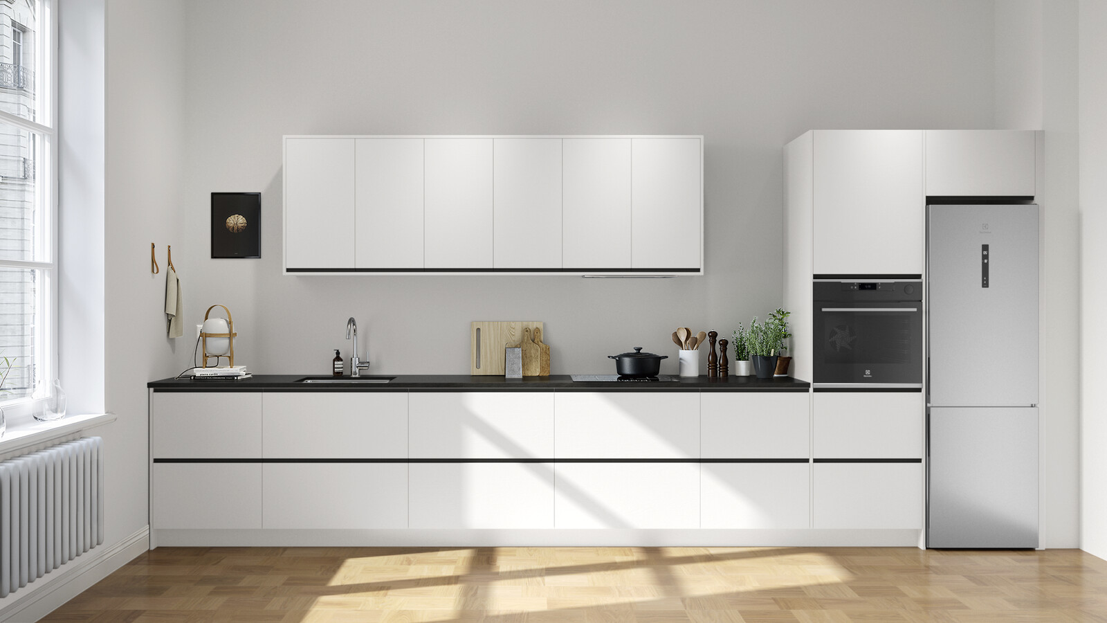 Line ask vit grafitgrå