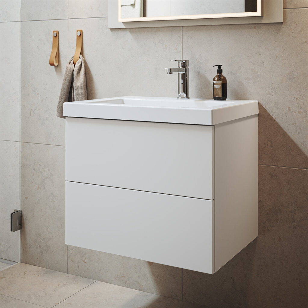 Badrumspaket KC60SE Mono lådor vit 60 miljö