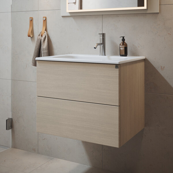 Badrumspaket KC60B Bright lådor ek vitpigment miljö Badrumspaket KC60B Bright lådor ek vitpigment miljö