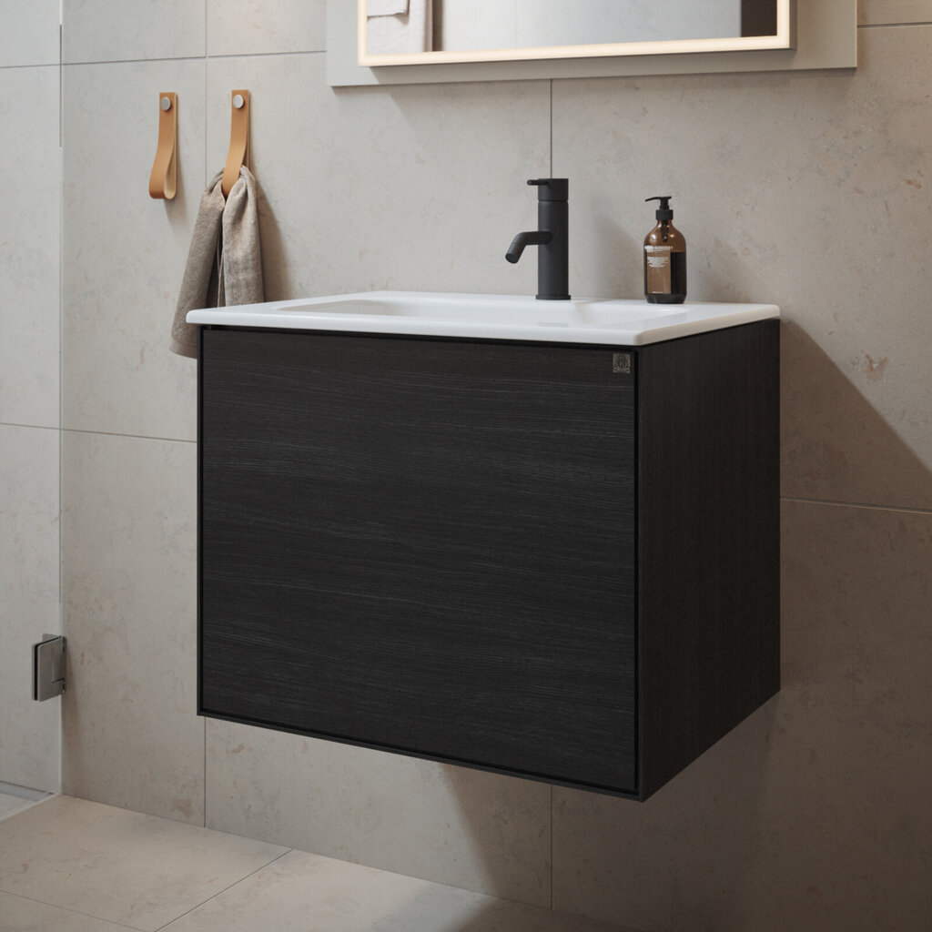 Badrumspaket KH60V Vanity låda ek svart miljö Badrumspaket KH60V Vanity låda ek svart miljö