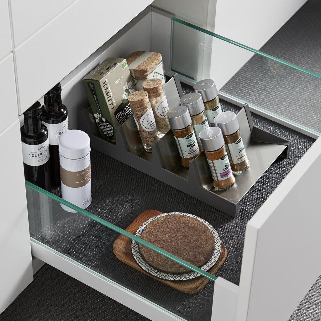 Kryddfack utan box i låda vit glas Kryddfack utan box i låda vit glas