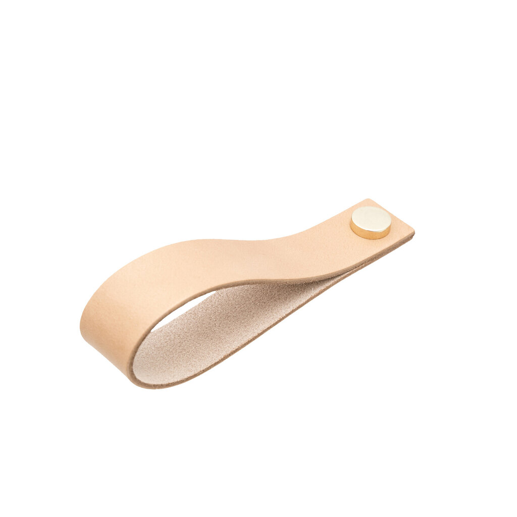 Handdukshållare läder natur mässing