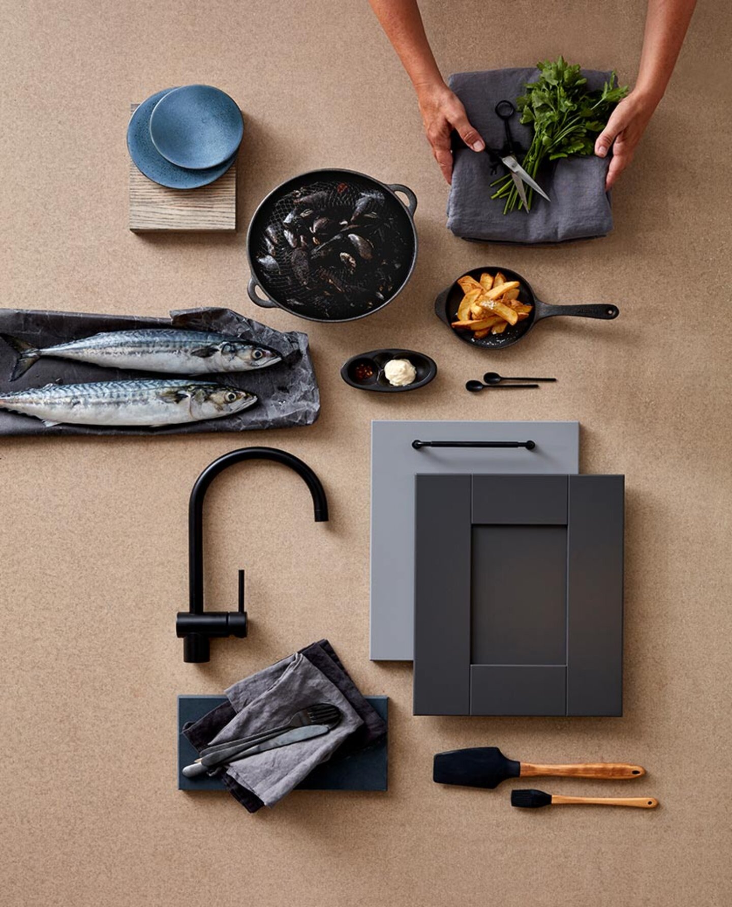 Moodboard mörkgrått Moodboard mörkgrått