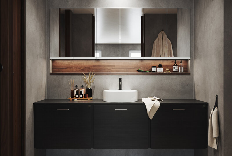 Badrumsinspiration Bright ek svart