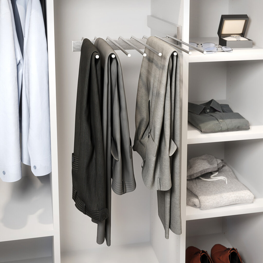 Garderobsinredning byxhållare utdragbar