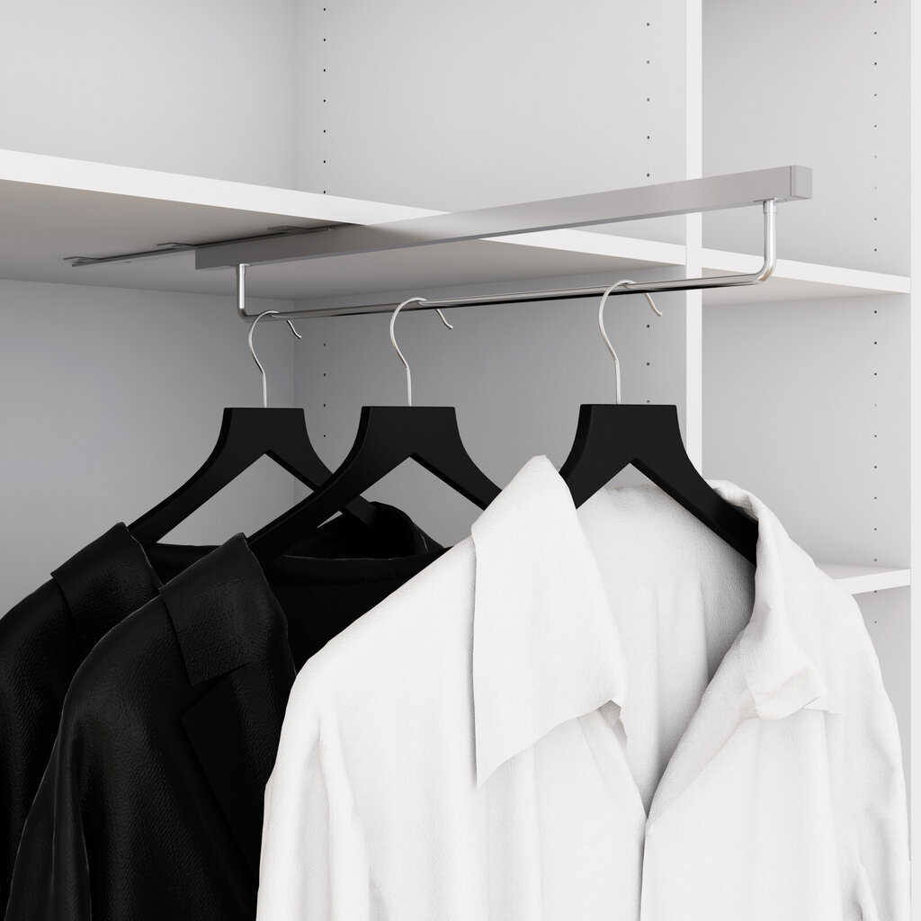 Garderobsinredning klädstång tvär utdragbar