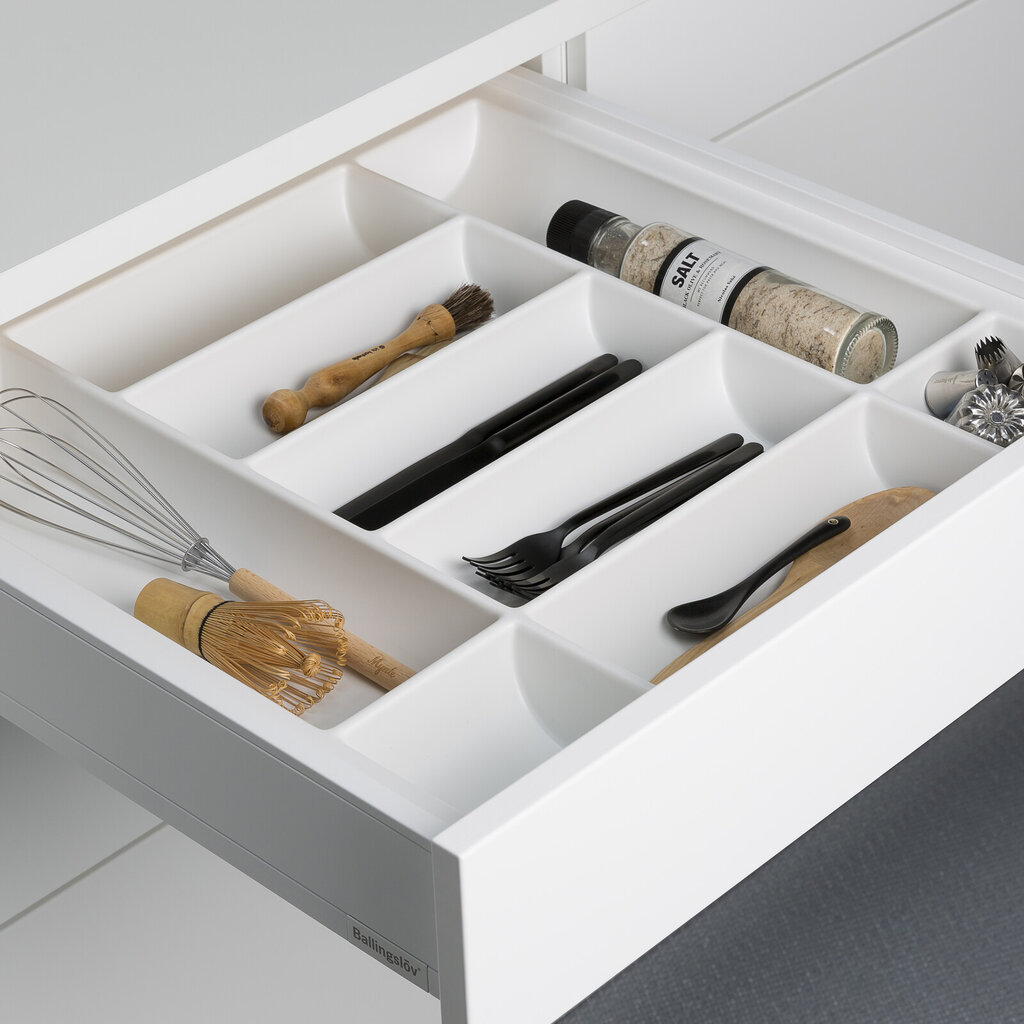 Insatsfack bestick 60 vit plast