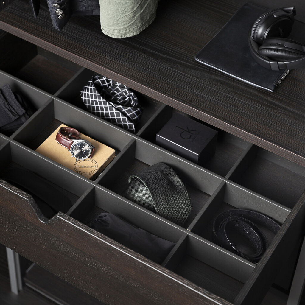 Garderobsinredning lådindelning 12 rökt ek Garderobsinredning lådindelning 12 rökt ek