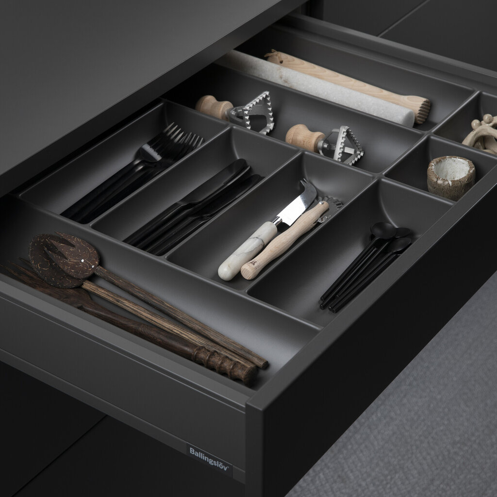 Insatsfack bestick 70, grå plast