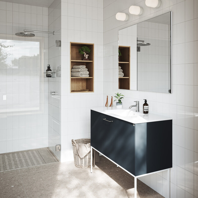 Badrumsinspiration Lessmore mörkblå Badrumsinspiration Lessmore mörkblå