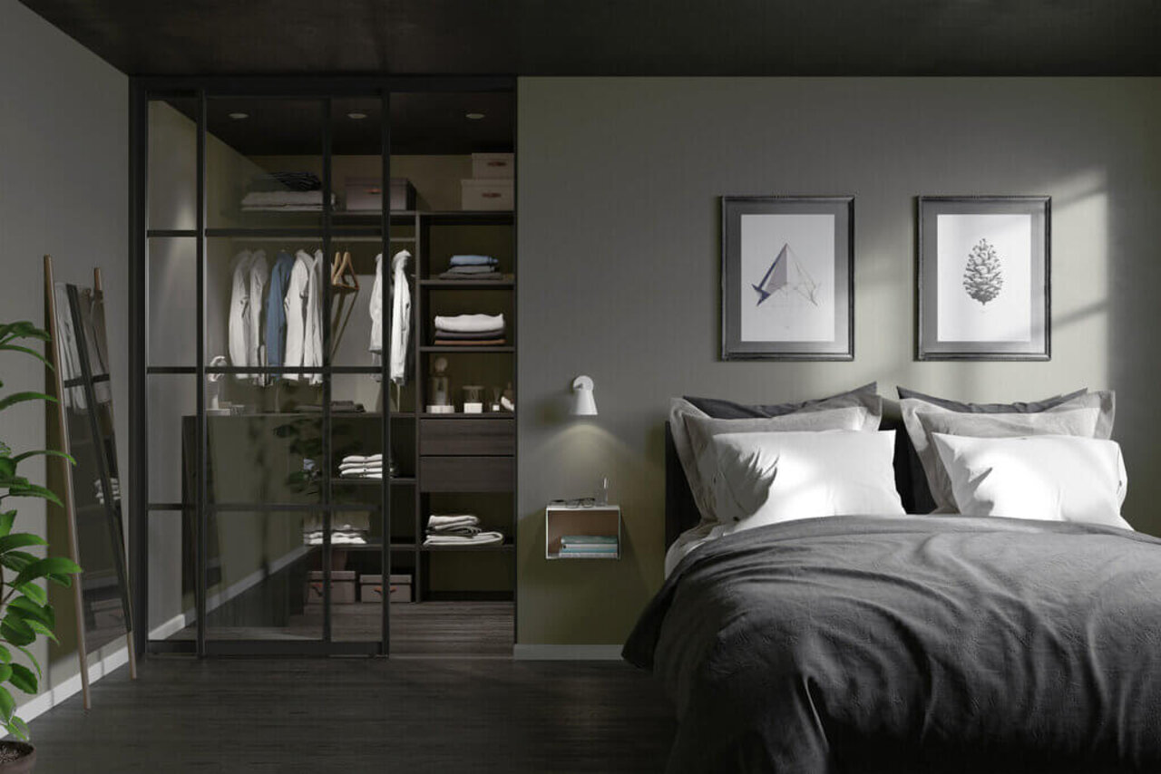 Inspiration rumsavdelare - Skjutdörr Frontrow svart med klarglas Inspiration rumsavdelare - Skjutdörr Frontrow svart med klarglas