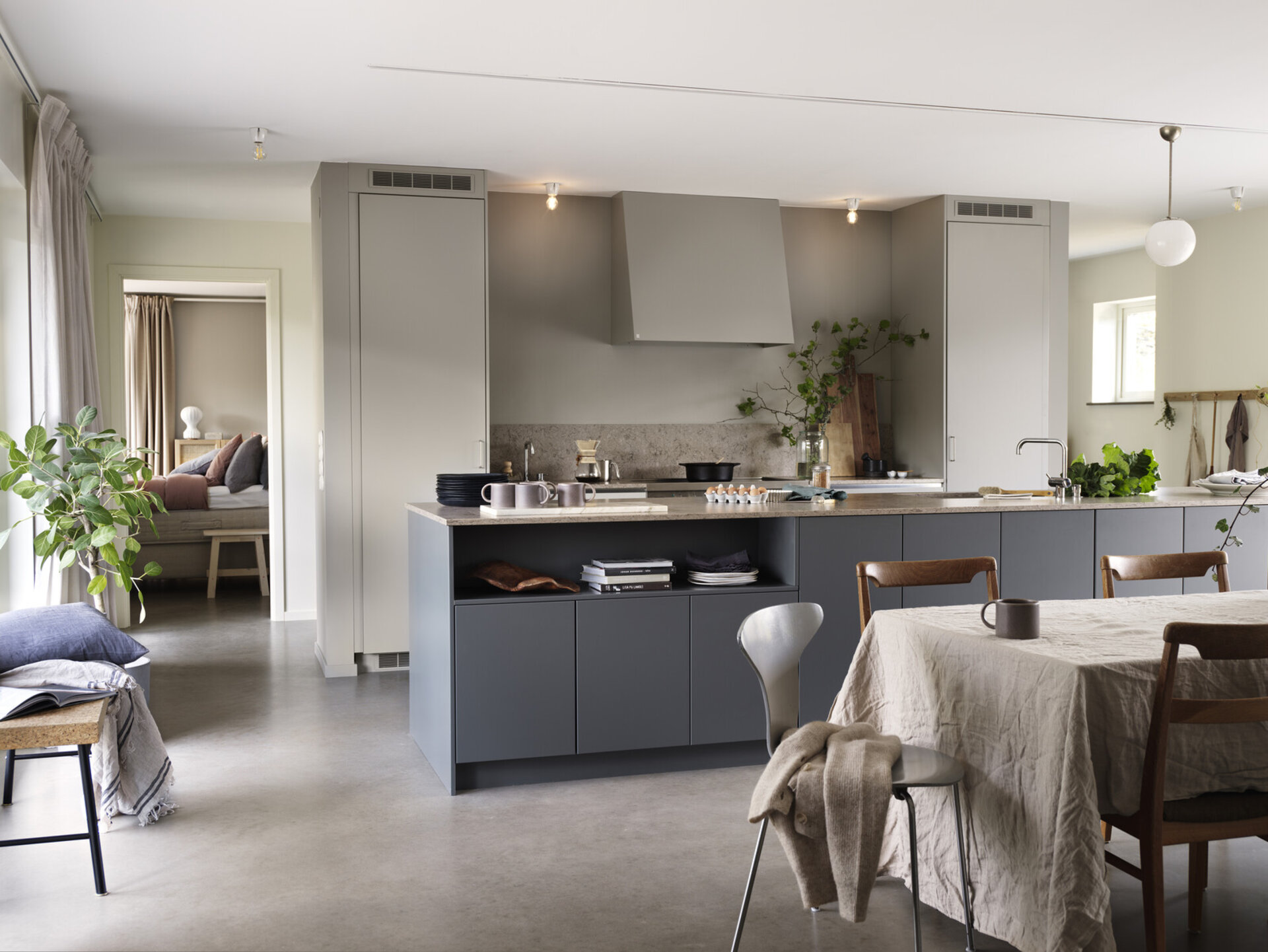 Köksinspiration Line varmgrå Bistro gröngrå