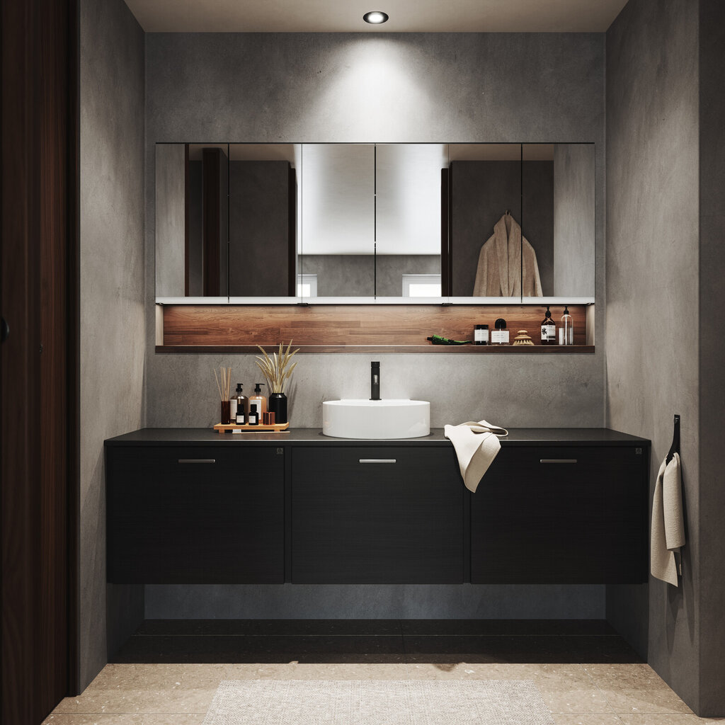 Badrumsinspiration Bright ek svart