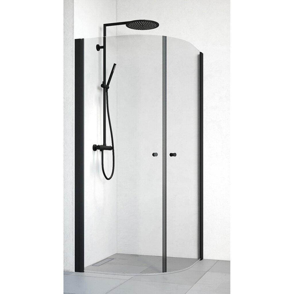 Duschhörna Spirit 80x80 rund svart