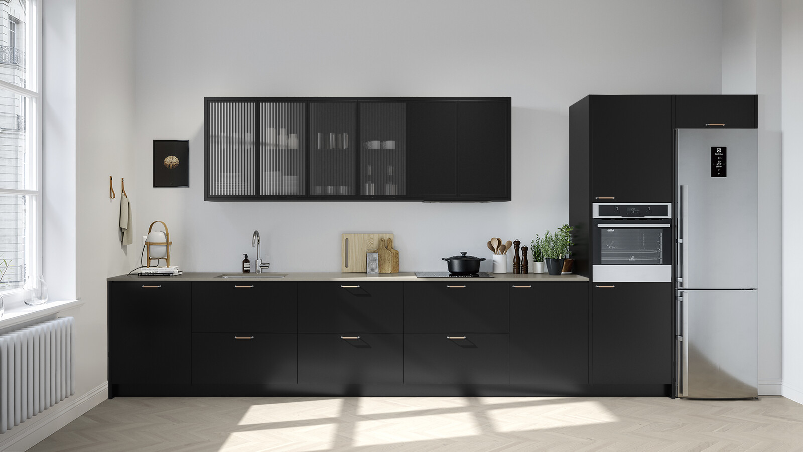 Profil linjeglas vitrin front accentskåp Profil linjeglas vitrin front accentskåp