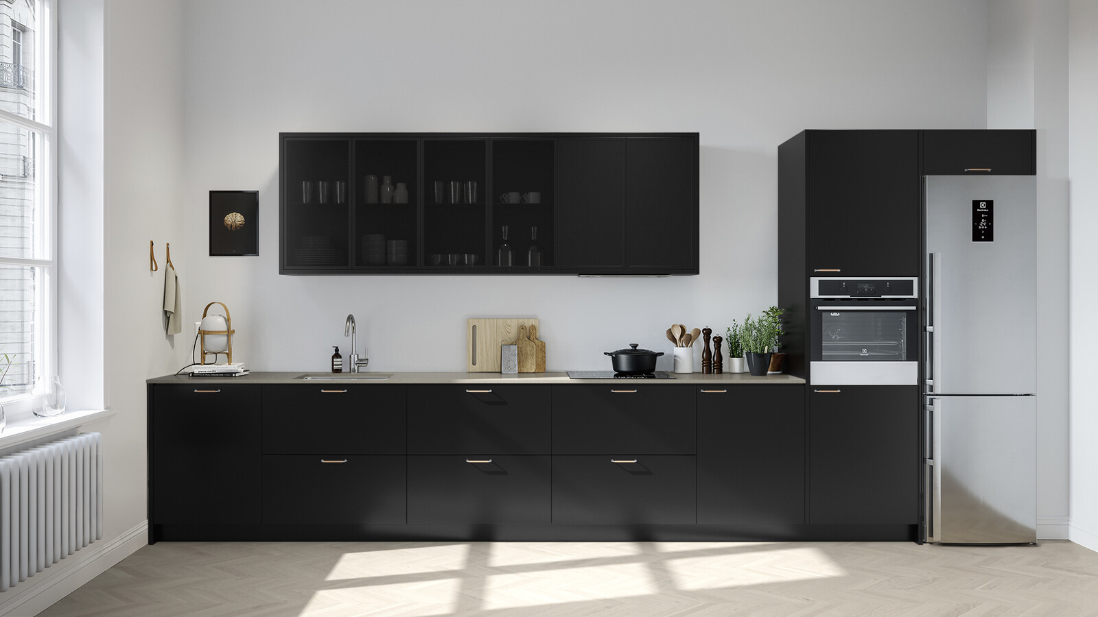 Profil mesh vitrin front accentskåp